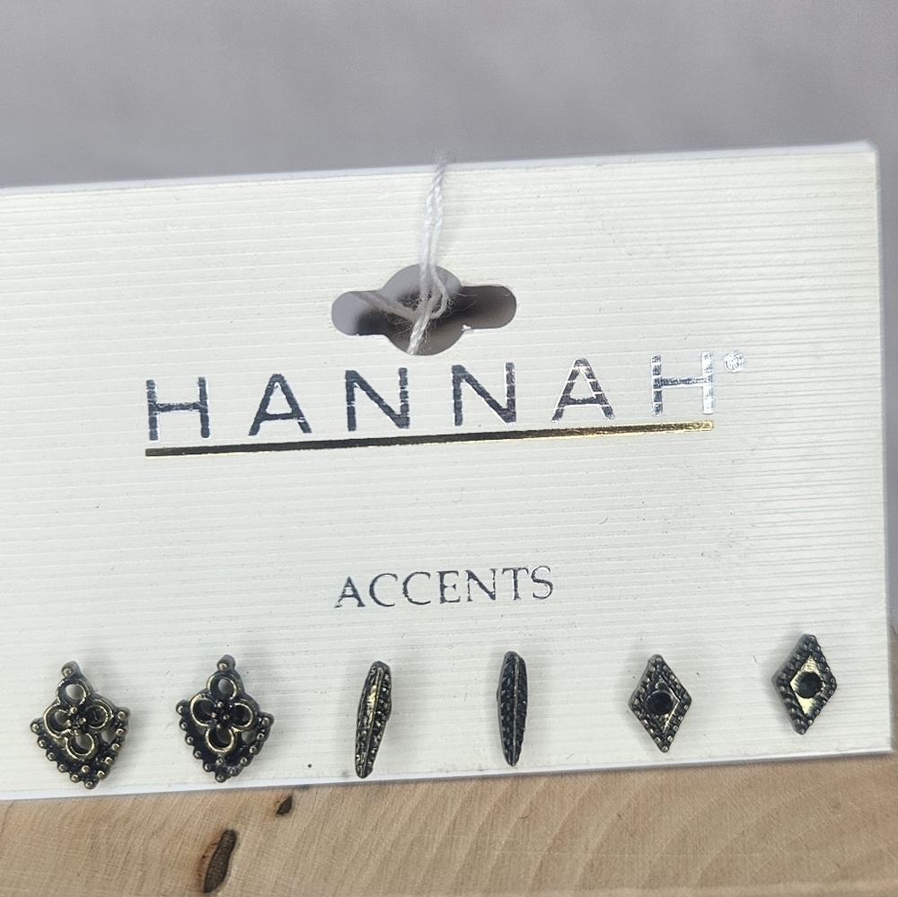 Hannah Accents Bronze Studs Set Of 3 Dainty Boho NWT 1/4"